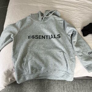 Essentials Gray Sweatshirt Hoodie Minimalist Design